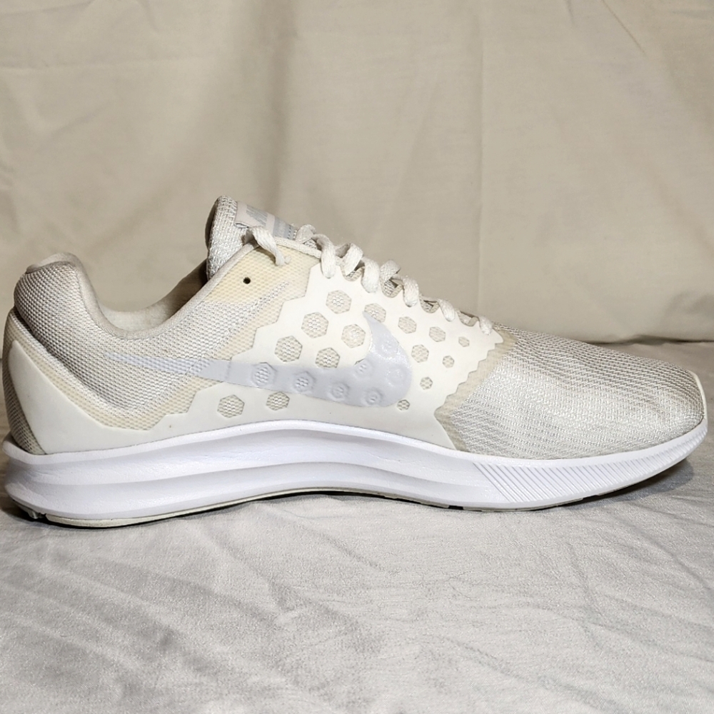 Nike Downshifter 7  White Running Sneakers Size 12 .
